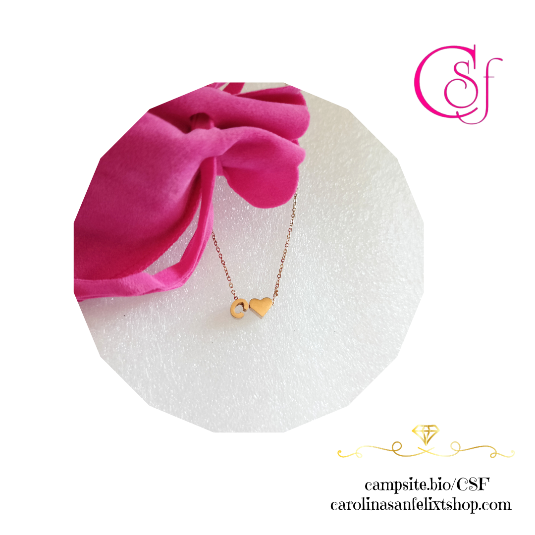 Collar con Letra y Corazón CSF CUSTOM
