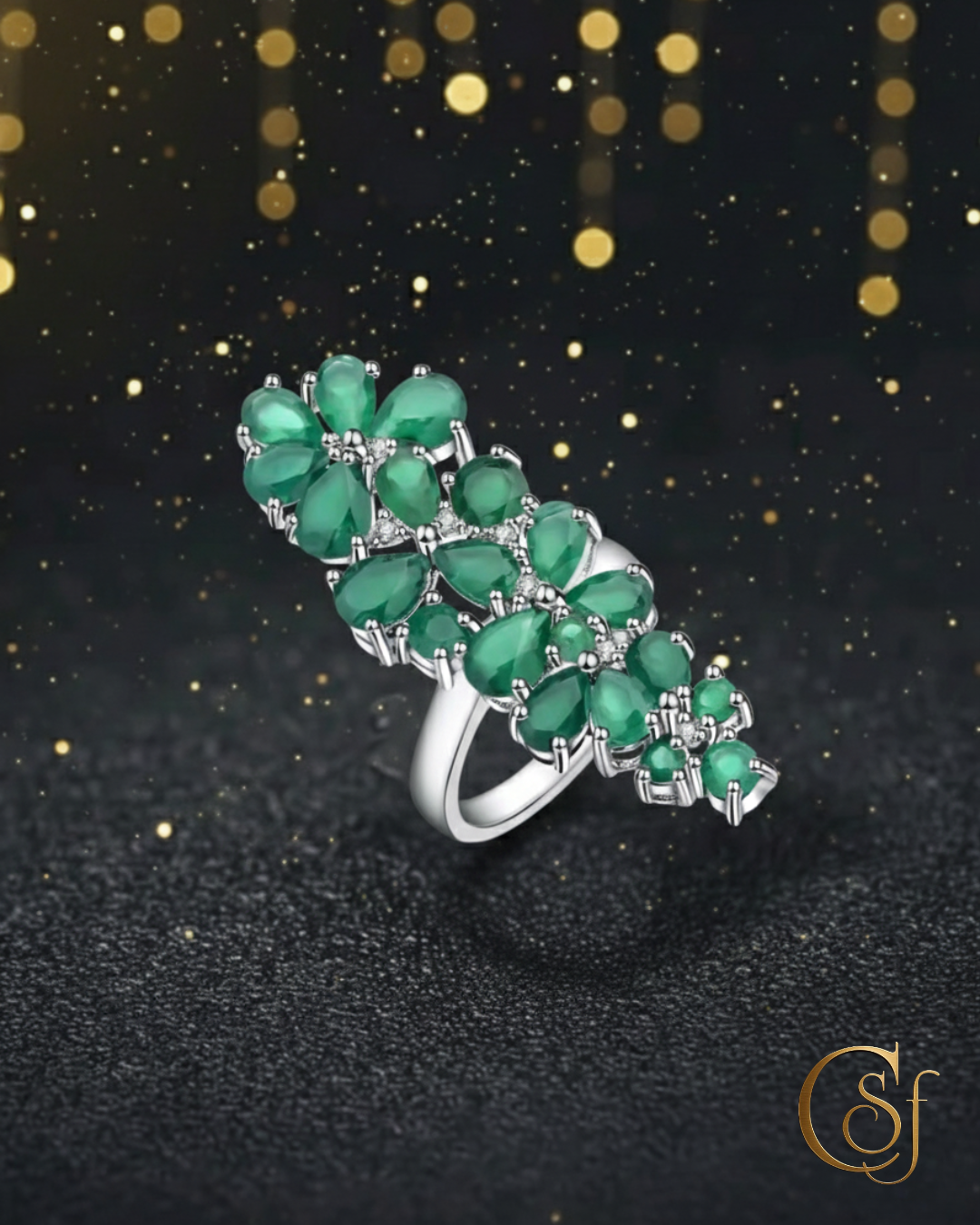 Anillo · Colección Racimo de Flores – Plata 925 Rodiada