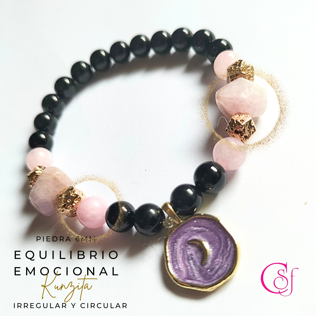 Pulsera de Turmalina y Kunzita
