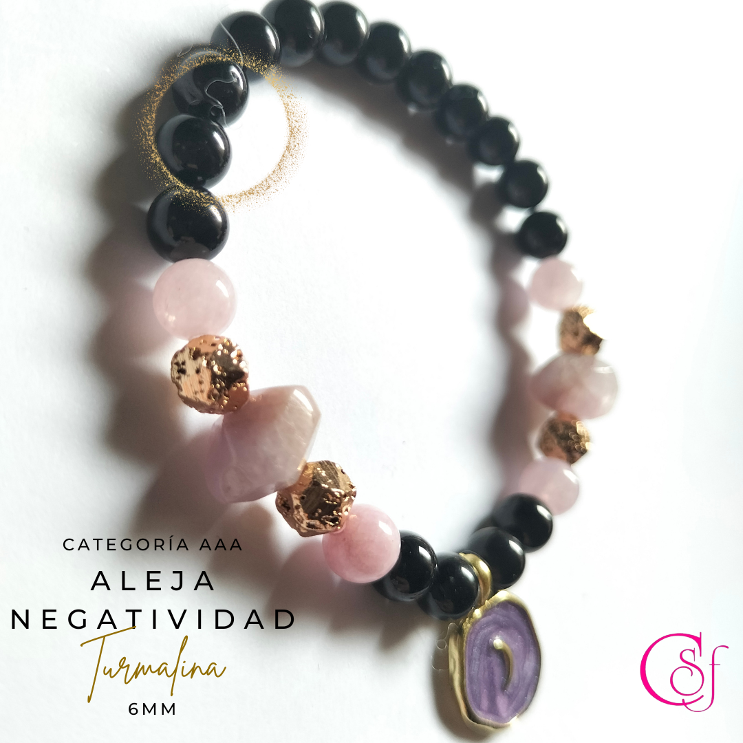 Pulsera de Turmalina y Kunzita