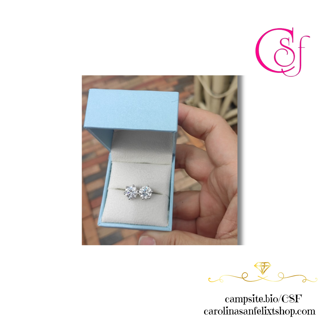 Pendientes de Moissanita 1ct