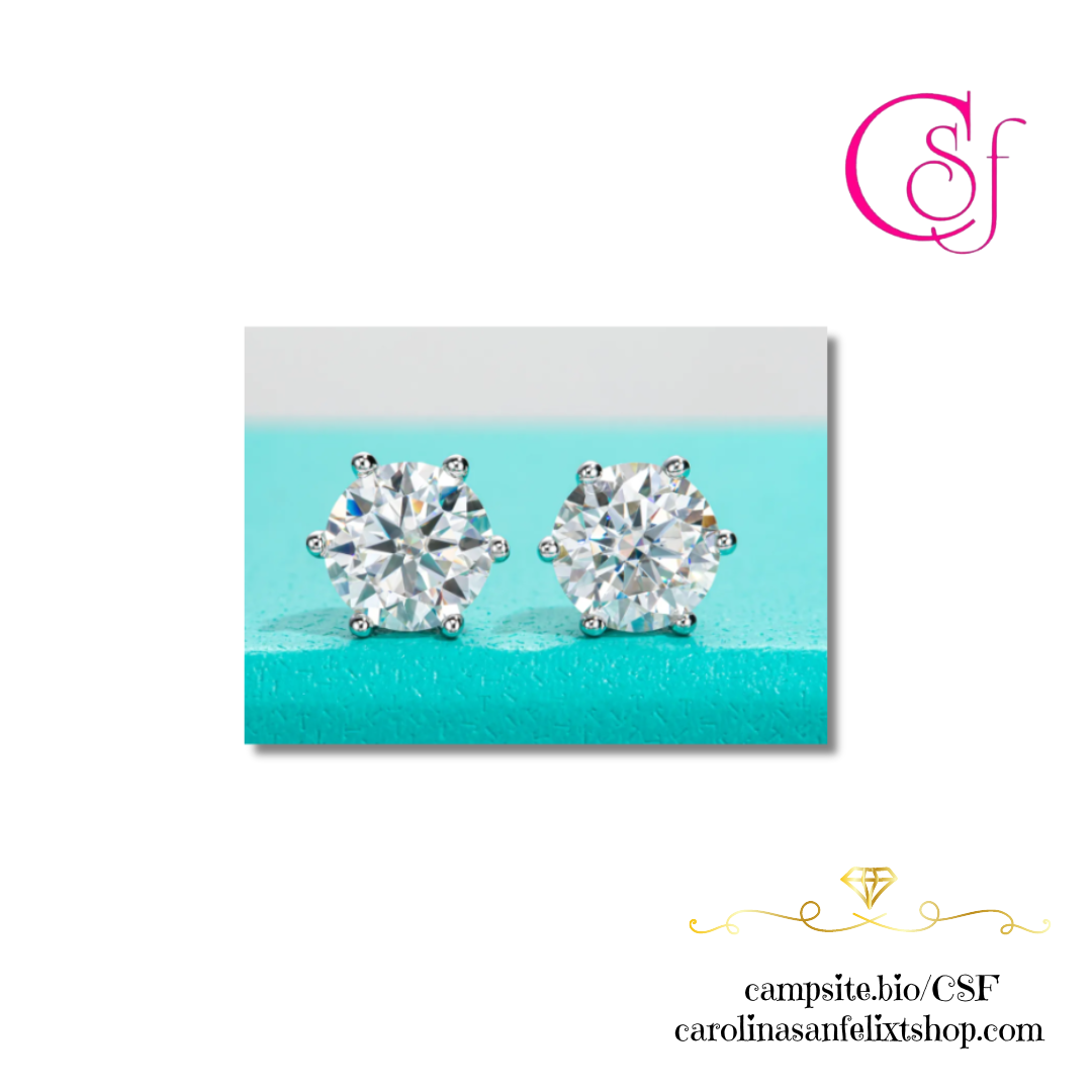 Pendientes de Moissanita 1ct