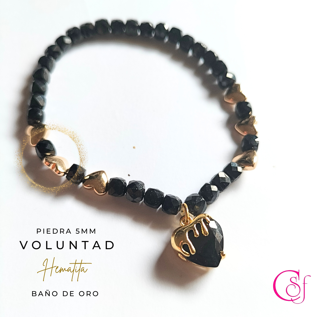 Pulsera Corazón Dorado · Espinela AAA · Diseño de Autor CSF