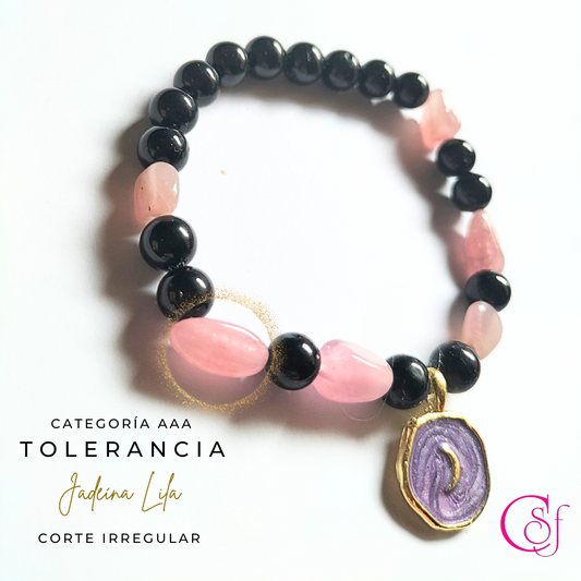 Pulsera Turmalina y Jadeína Lila