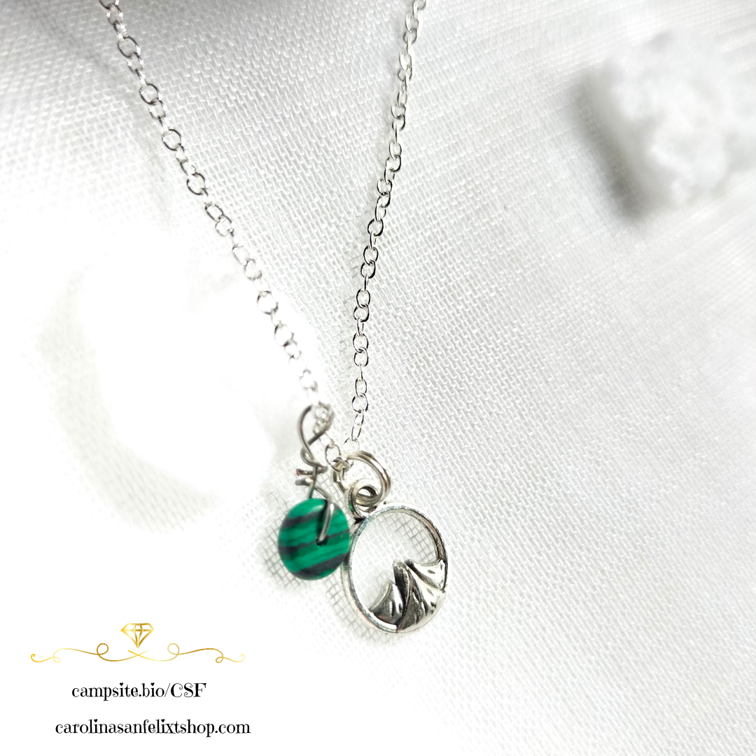Cadena de Plata 925 y dije de malaquita 2mm