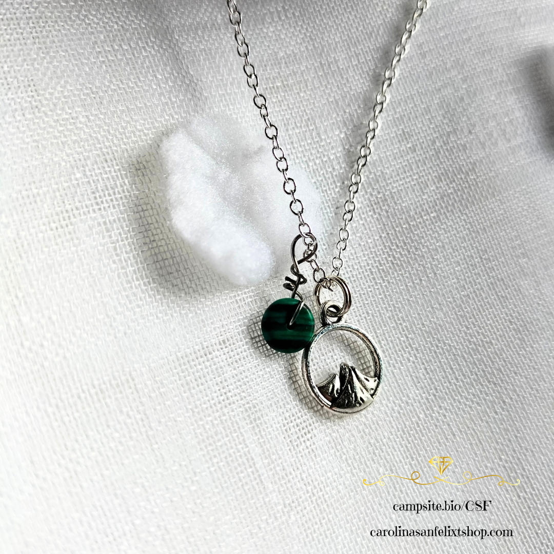 Cadena de Plata 925 y dije de malaquita 2mm