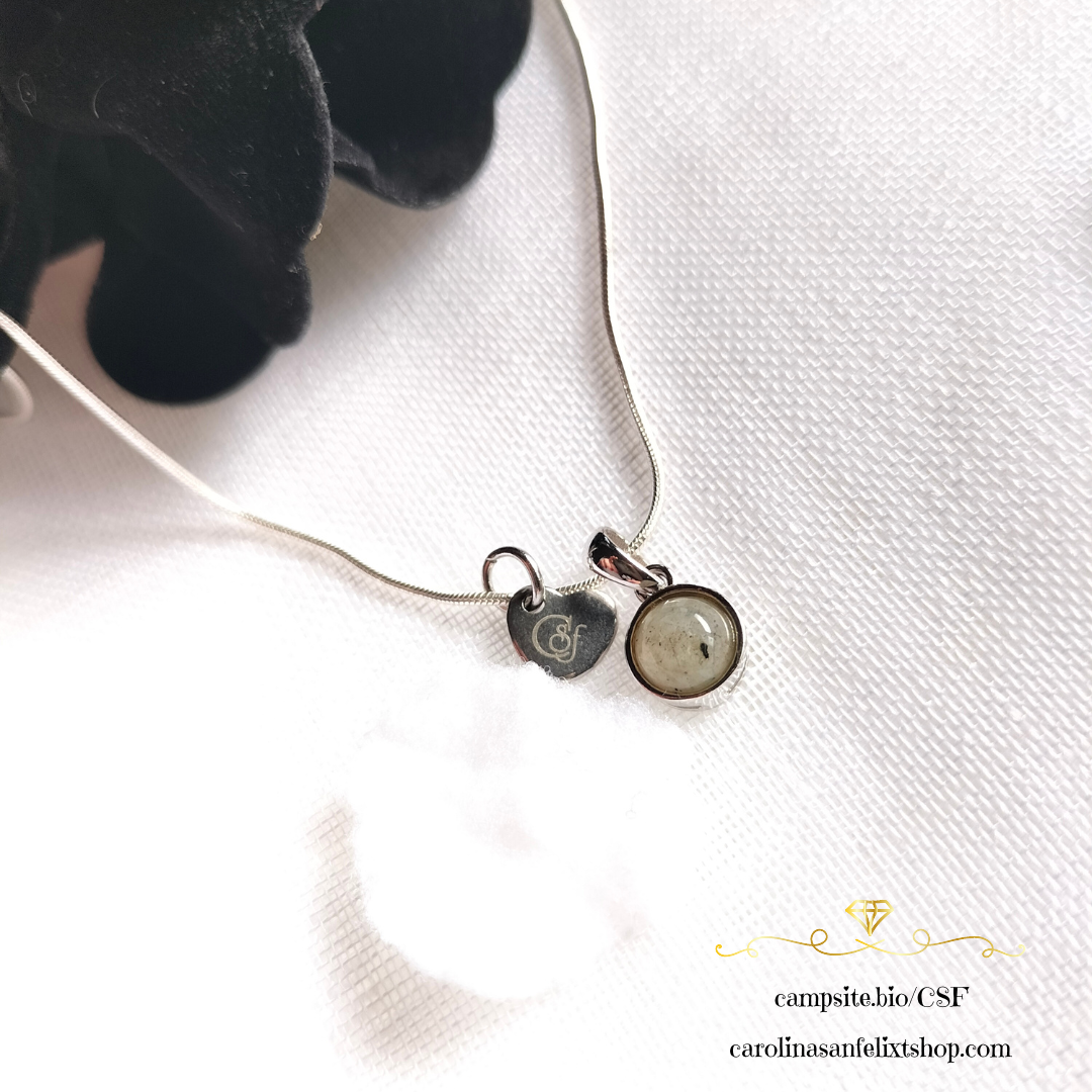 Cadena de Plata 925 y dije de labradorita engarzada en plata