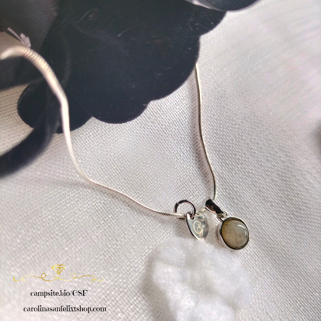 Cadena de Plata 925 y dije de labradorita engarzada en plata