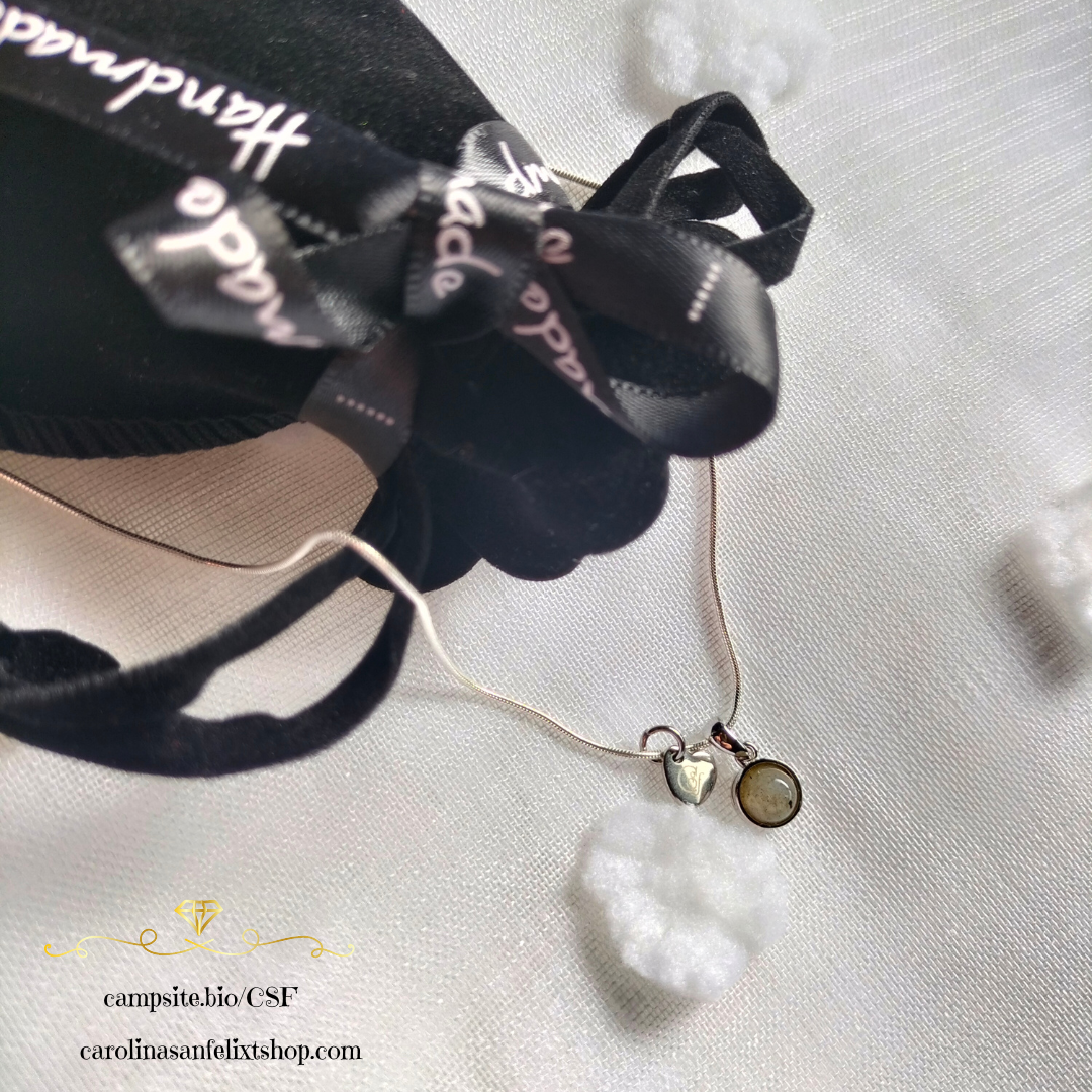 Cadena de Plata 925 y dije de labradorita engarzada en plata