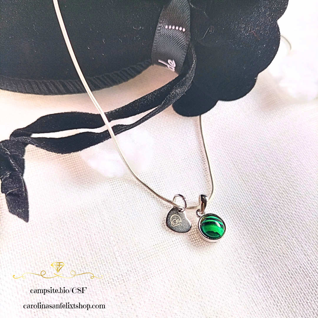 Cadena de Plata 925 y malaquita