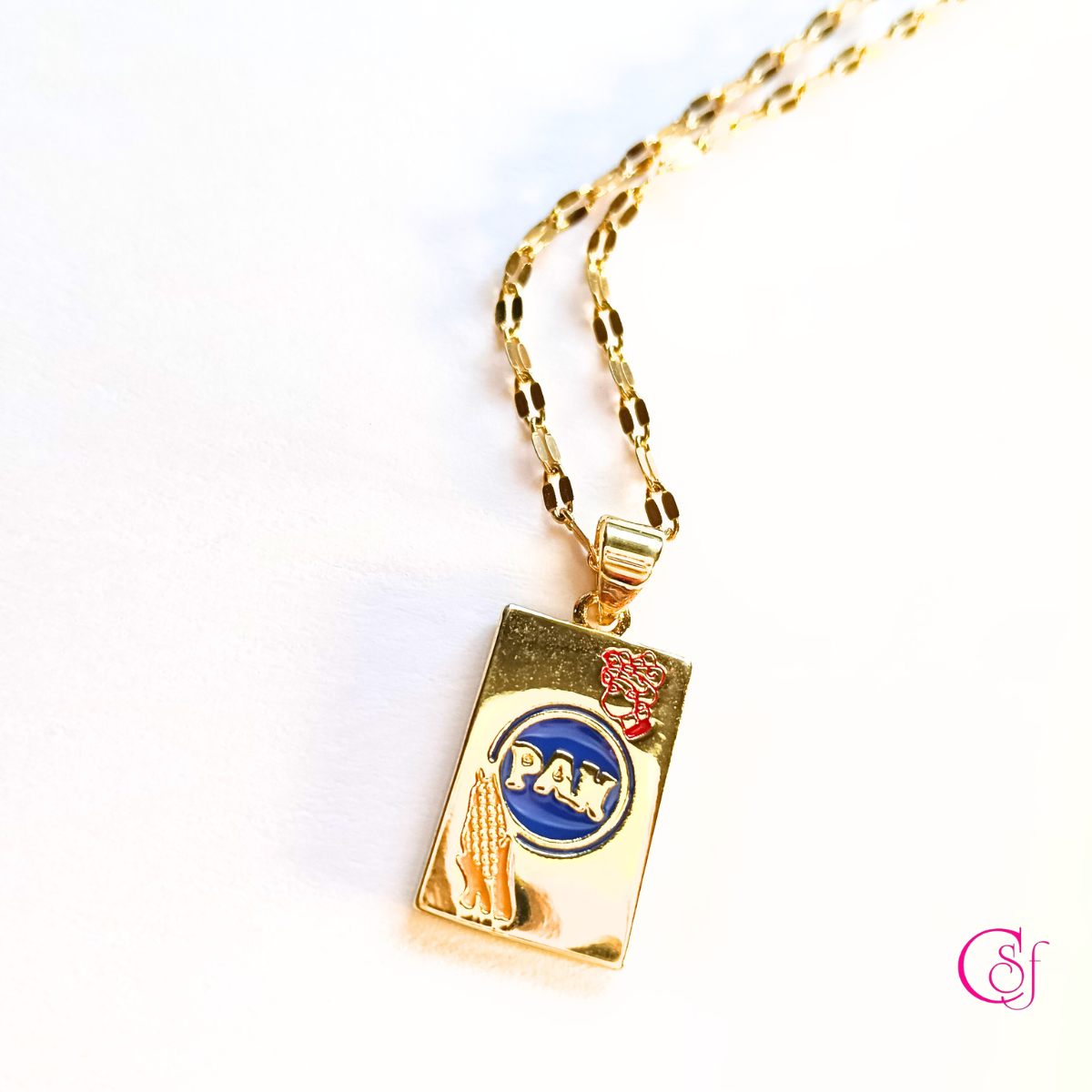 Collar Dorado CSF – “Orgullo Venezolano” Diseño de Autor en Acero Inoxidable
