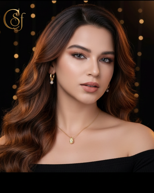 Collar Gota de Moissanita 0.1ct VVS1 – Plata 925 Baño Oro 18K (40 cm)