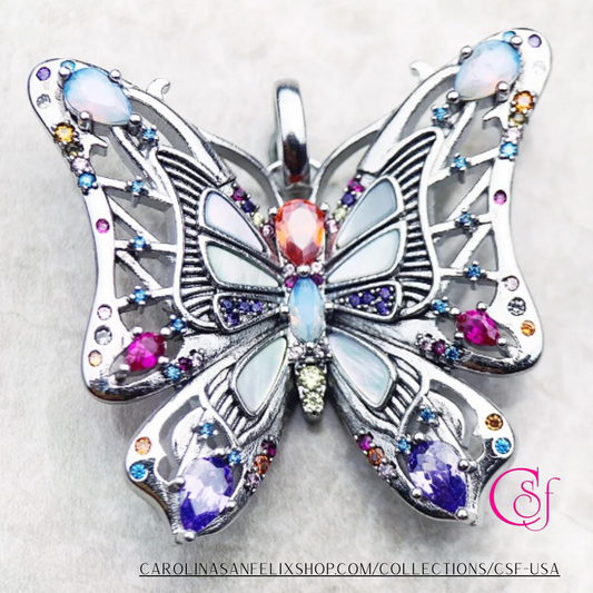 Dije Mariposa circonitas de colores
