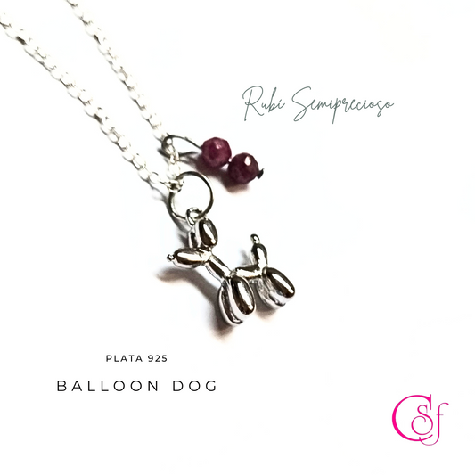 Cadena Balloon Dog y Rubíes