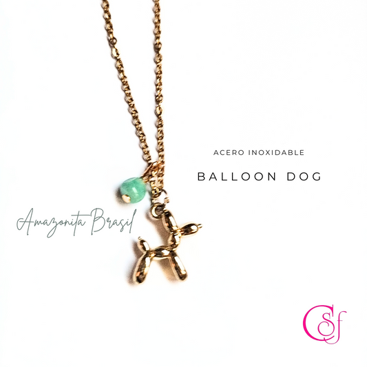 Cadena de Acero Inoxidable Balloon Dog Amazonita