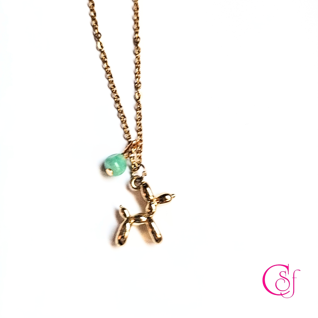 Cadena de Acero Inoxidable Balloon Dog Amazonita