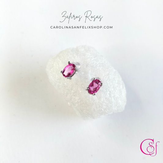 Pendientes de Zafiro Rosa