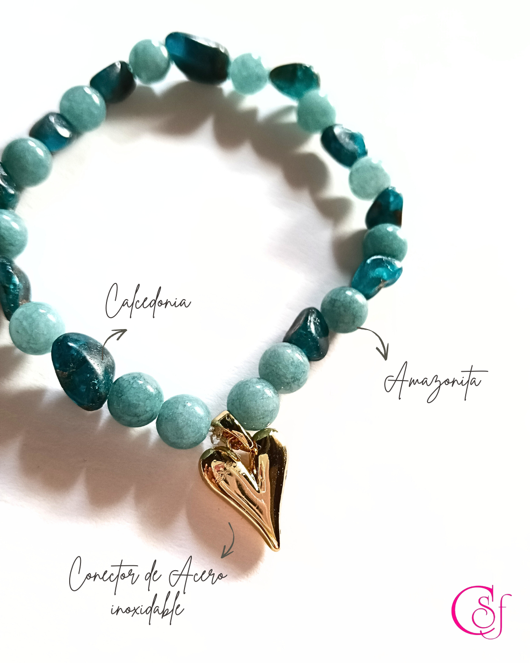 Pulsera de Amazonita y Calcedonia