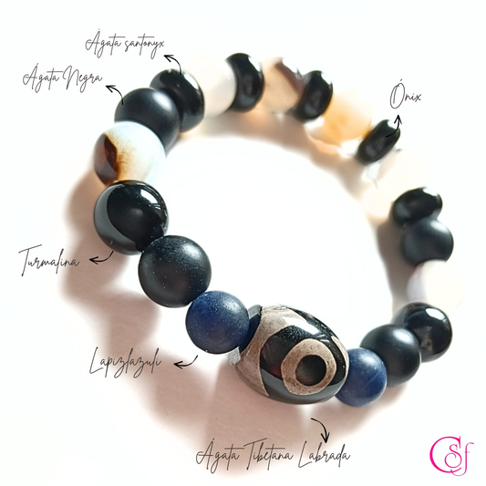 Pulsera Dzi 3 Ojos · Prosperidad y Protección · Edición Limitada CSF