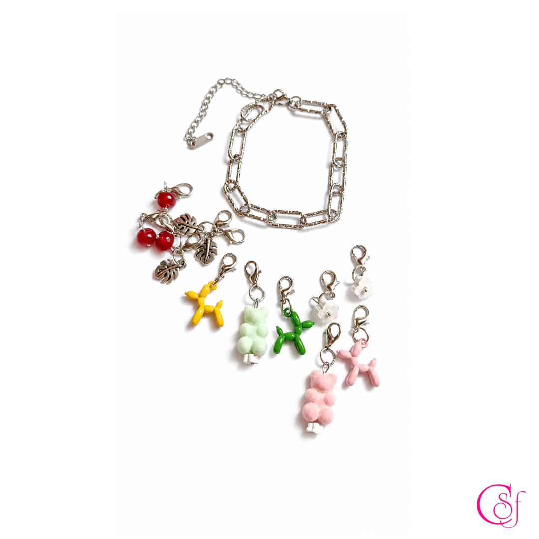 Pulsera KAWAII Mix & Match · Acero Inoxidable 316L con Dijes Intercambiables