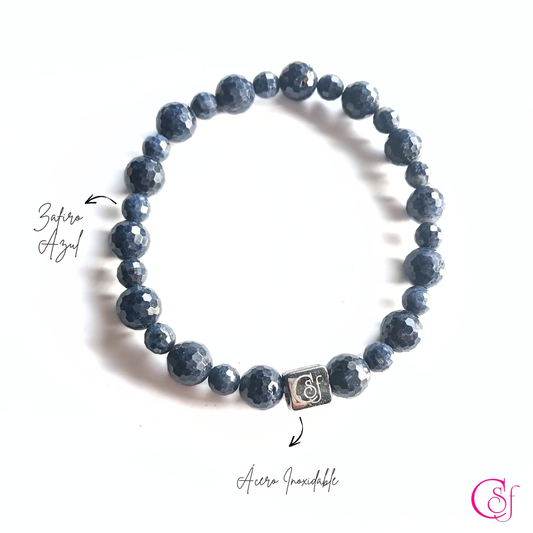 Pulsera Zafiro Facetado · Precisión y Elegancia · Diseño de Autor CSF