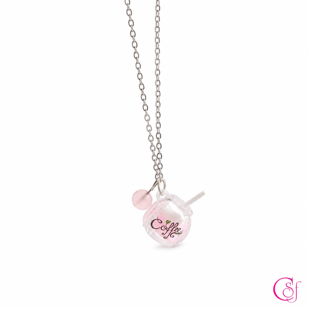 Collar KAWAII con Dije de Resina y Piedra · Acero Inoxidable