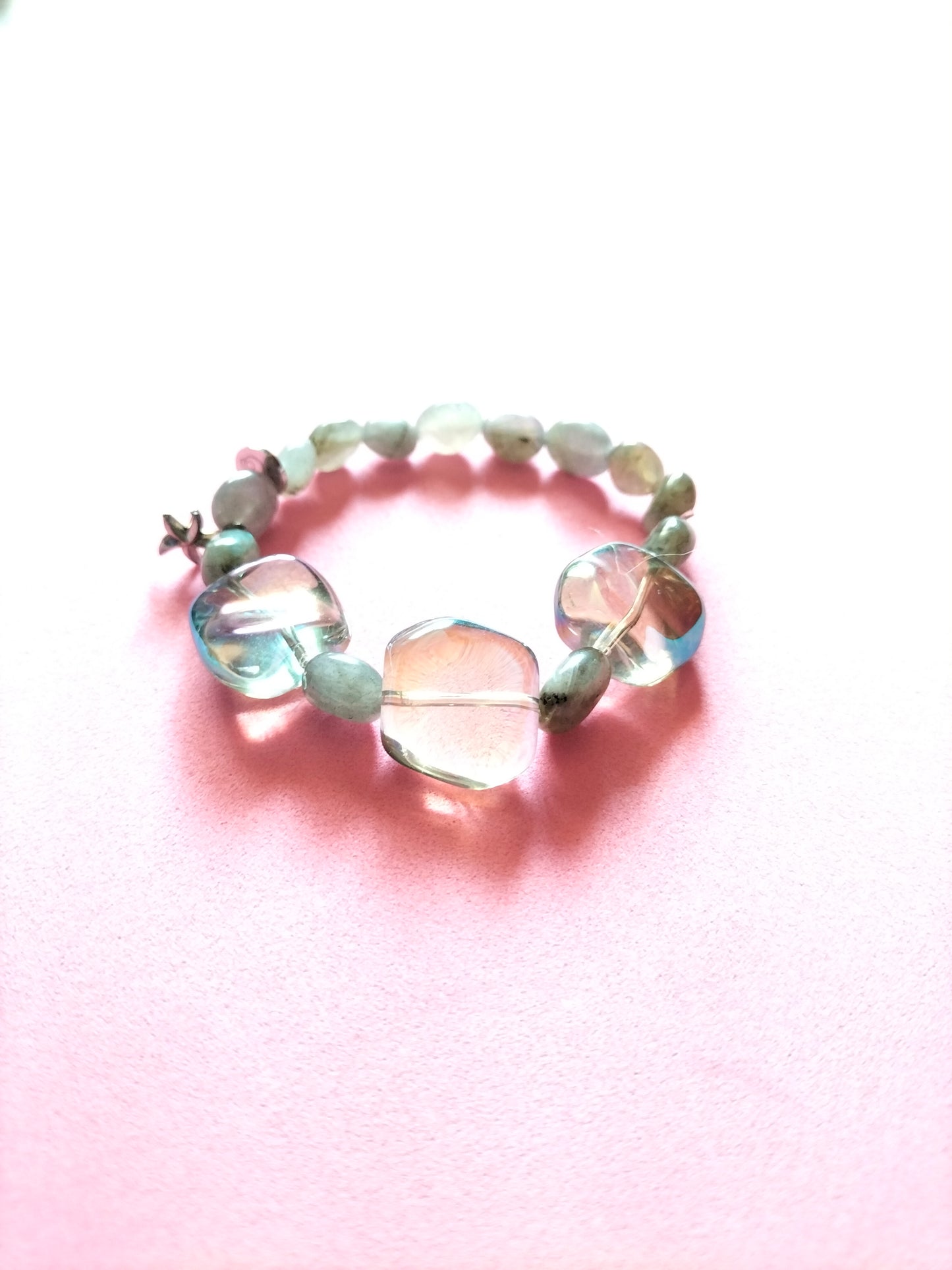 Pulsera Labradorita Cristal de Murano