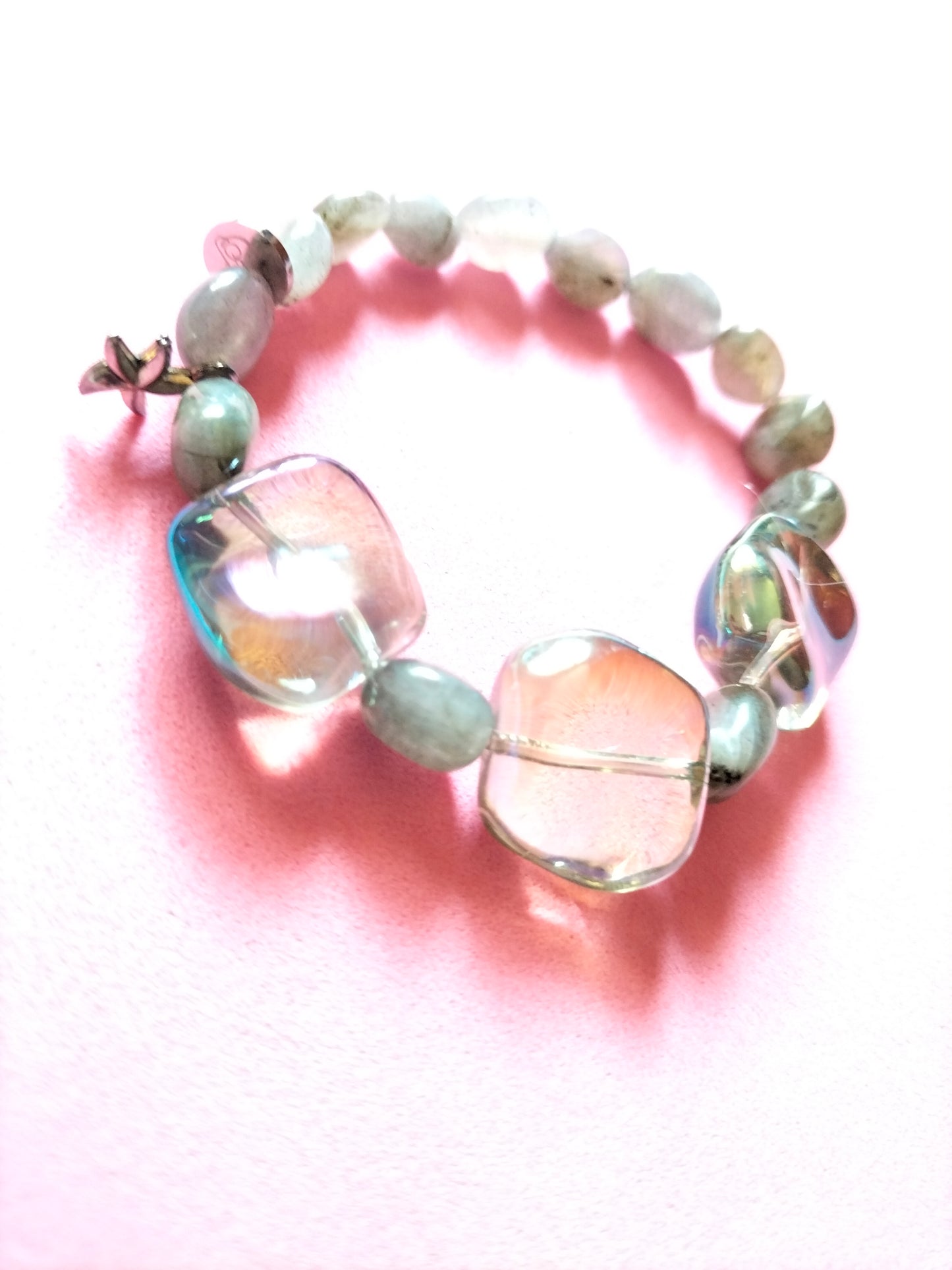 Pulsera Labradorita Cristal de Murano