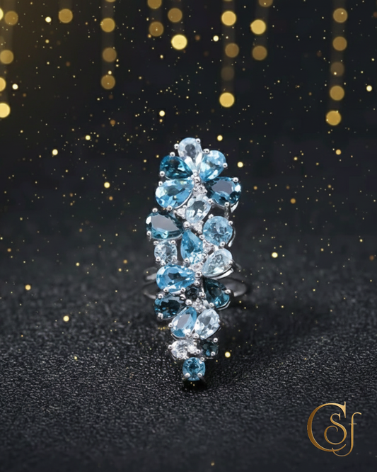 Anillo · Colección Racimo de Flores –  Plata 925 Rodiada