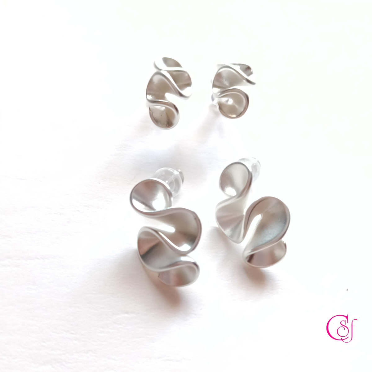 Pendientes Viento de plata esterlina