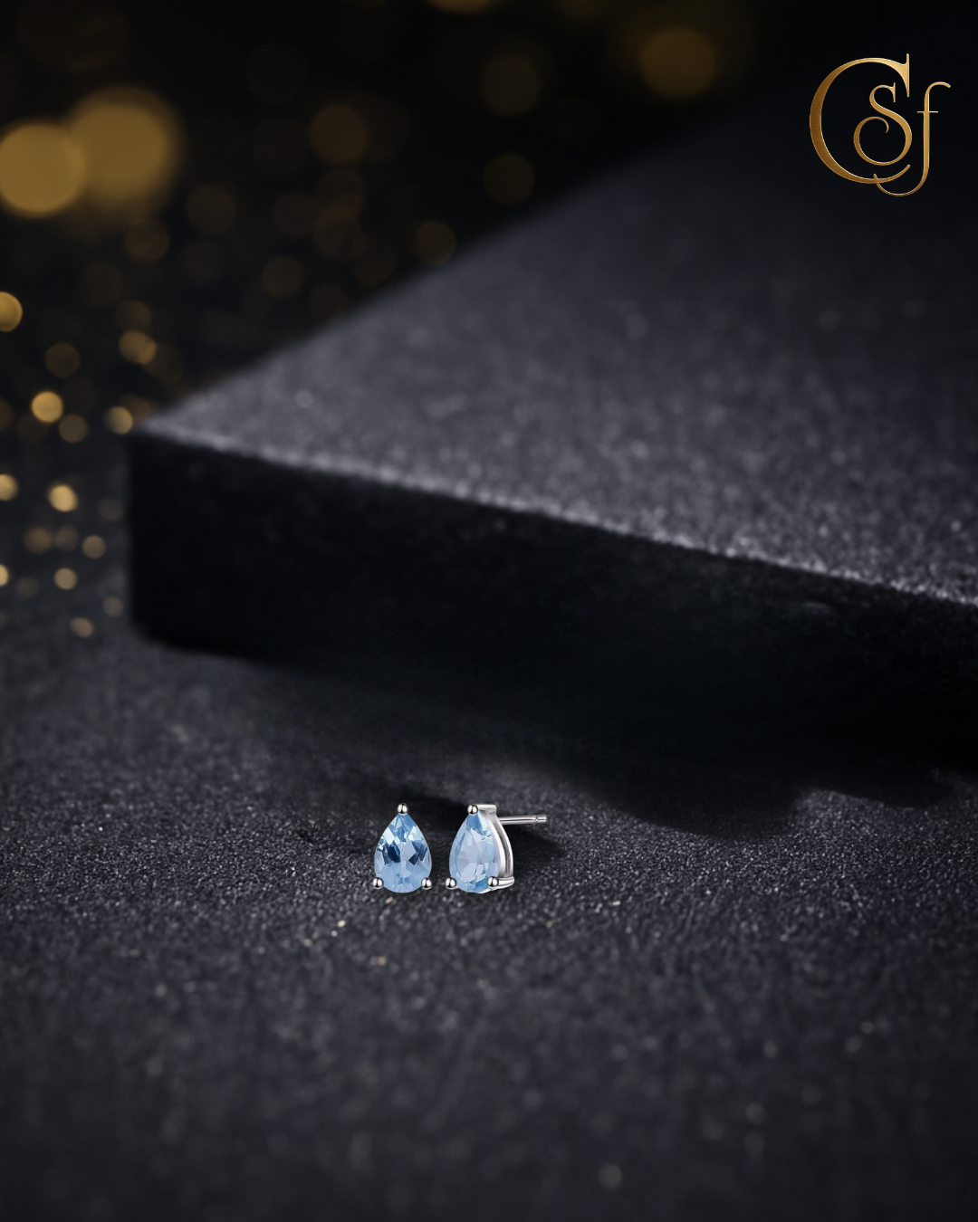 Pendientes Gota de Agua CSF DeLuxe  – Plata 925 Rodiada (Rodolita · Topacio Azul Suizo · Cuarzo Místico)