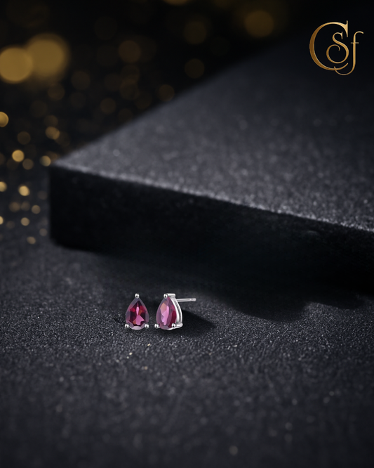 Pendientes Gota de Agua CSF DeLuxe  – Plata 925 Rodiada (Rodolita · Topacio Azul Suizo · Cuarzo Místico)