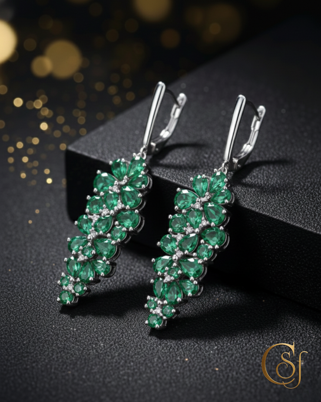 Pendientes · Colección Racimo de Flores – Plata 925 Rodiada
