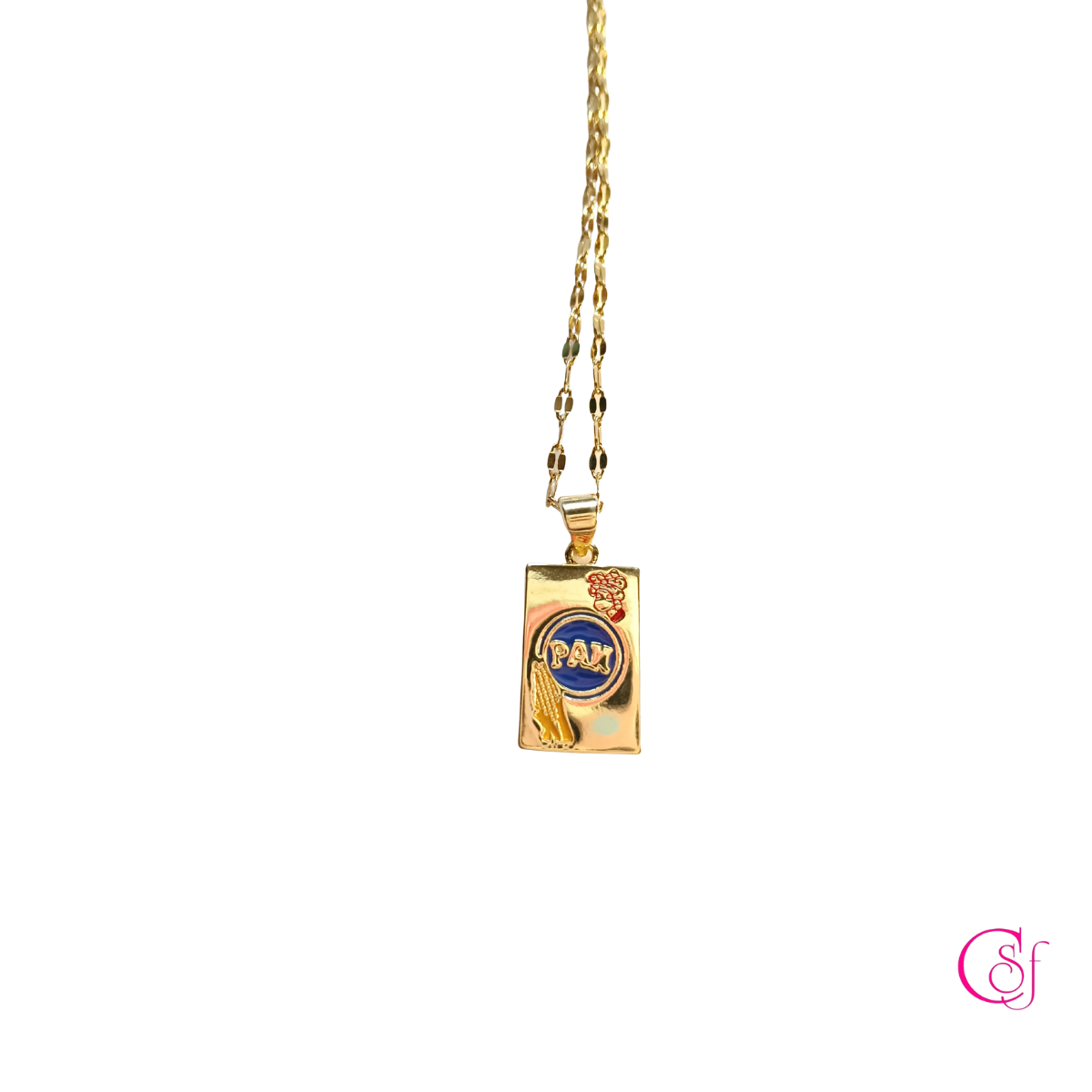 Collar Dorado CSF – “Orgullo Venezolano” Diseño de Autor en Acero Inoxidable