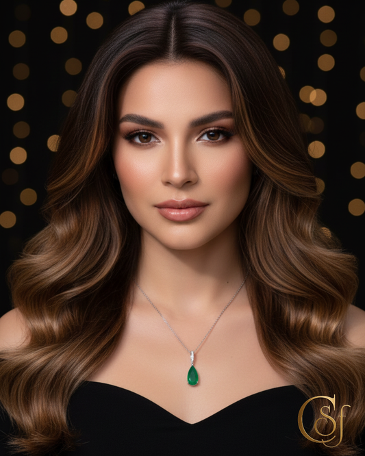 Collar Jade Verde y Moissanitas 0.2ct – Plata 925 Rodiada