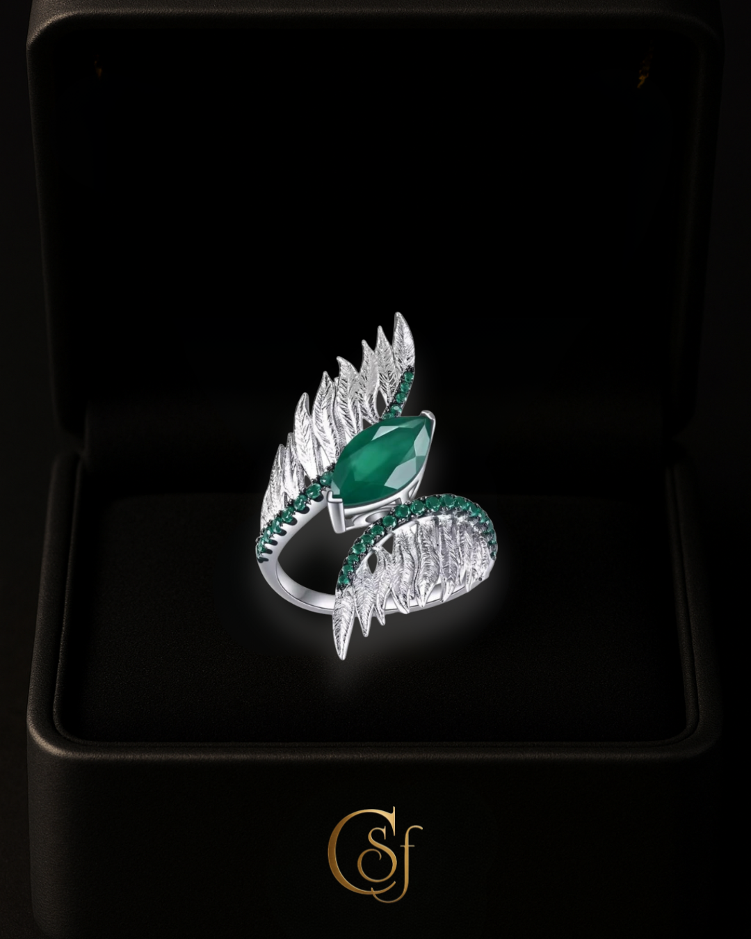 Anillo Alas de Ángel – Amatista o Jade – Plata 925 (Diseño de Autor)