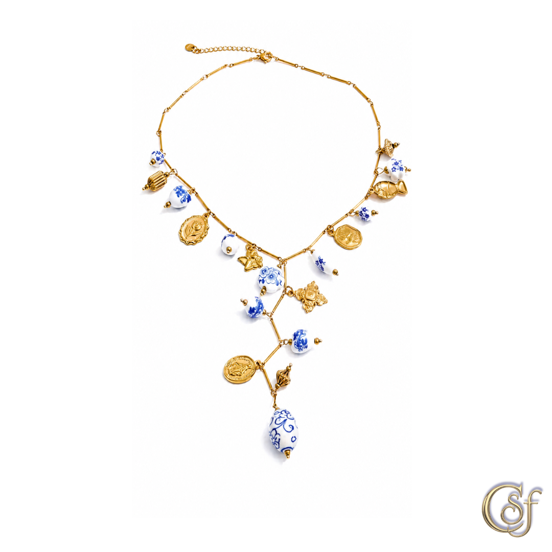 Collar Costa Amalfitana CSF · Cerámica Pintada a Mano y Acero Inoxidable 316L