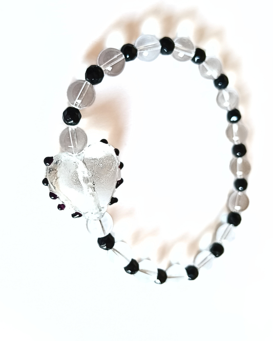 Pulsera de Cuarzo Cristal y de Espirulina