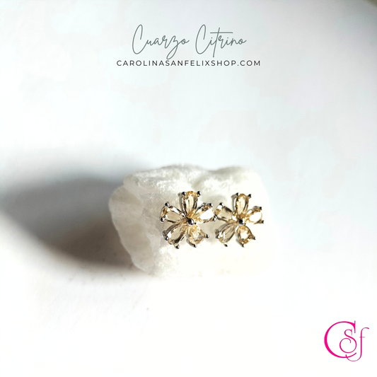 Cuarzo Citrino · Trend Magic CSF · Pendientes Flor de Citrino