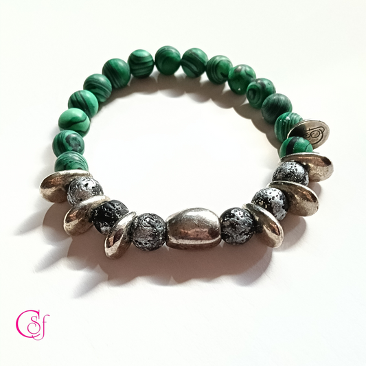 Pulsera malaquita mate