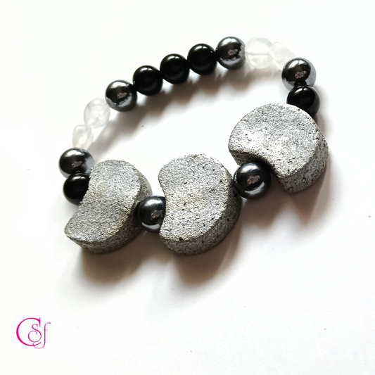 Pulsera de Turmalina - Piedra Lunar - Terahertz