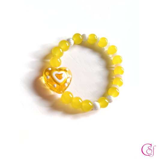 Pulsera Loto de Luz - ágata amarilla, ágata blanca, tridacna