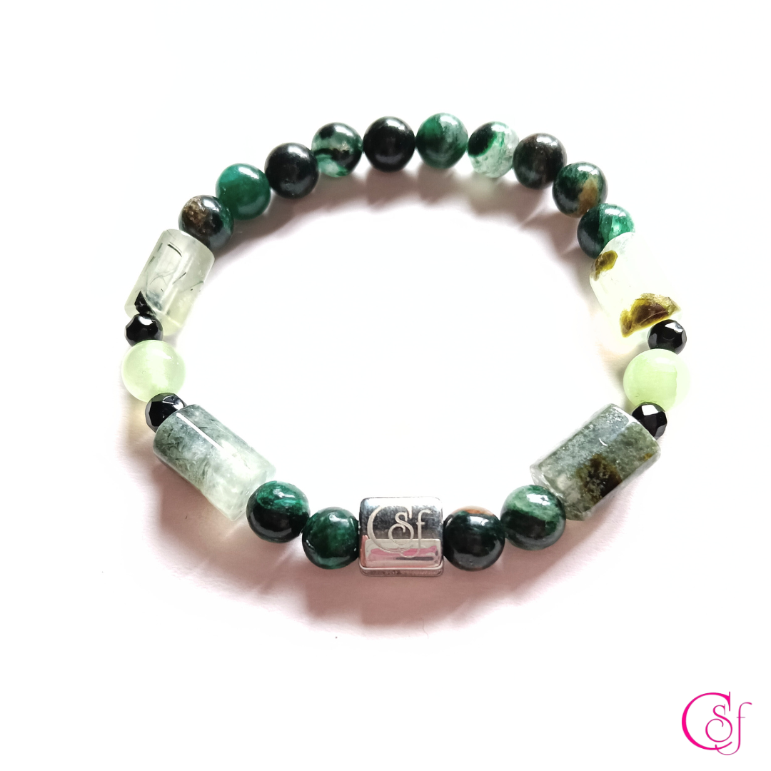 Pulsera Peridoto y Esmeralda con Jade Persa · Diseño de Autor CSF