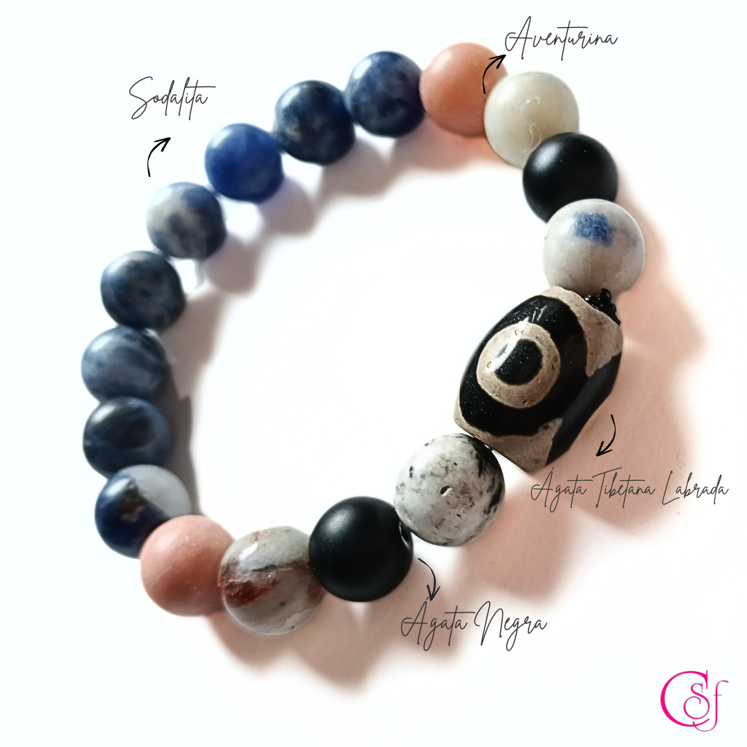 Pulsera Dzi Ojo Tibetano · Protección y Presencia · Unisex CSF