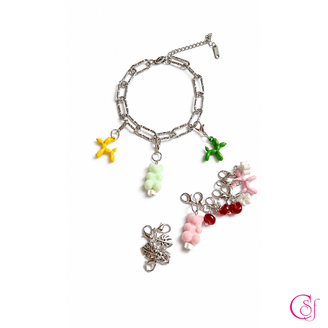 Pulsera KAWAII Mix & Match · Acero Inoxidable 316L con Dijes Intercambiables