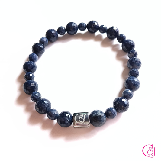 Pulsera Zafiro Facetado · Precisión y Elegancia · Diseño de Autor CSF