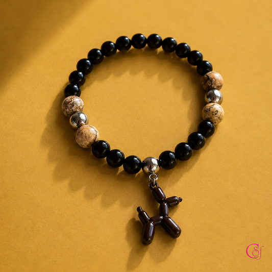 Pulsera Jaspe Madera y Turmalina AAA · Diseño de Autor CSF