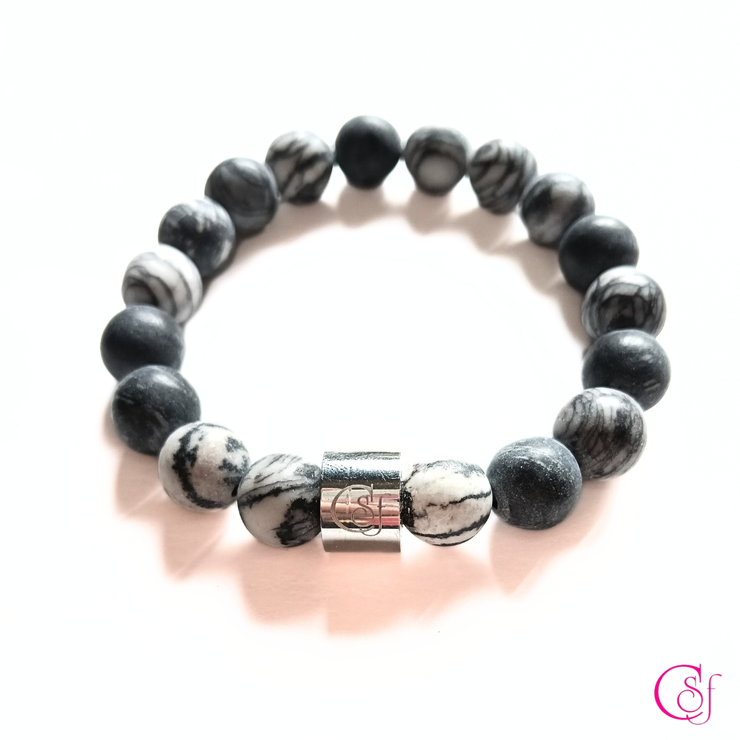 Pulsera Ágata Intemperie con Acero Inoxidable · Diseño de Autor CSF