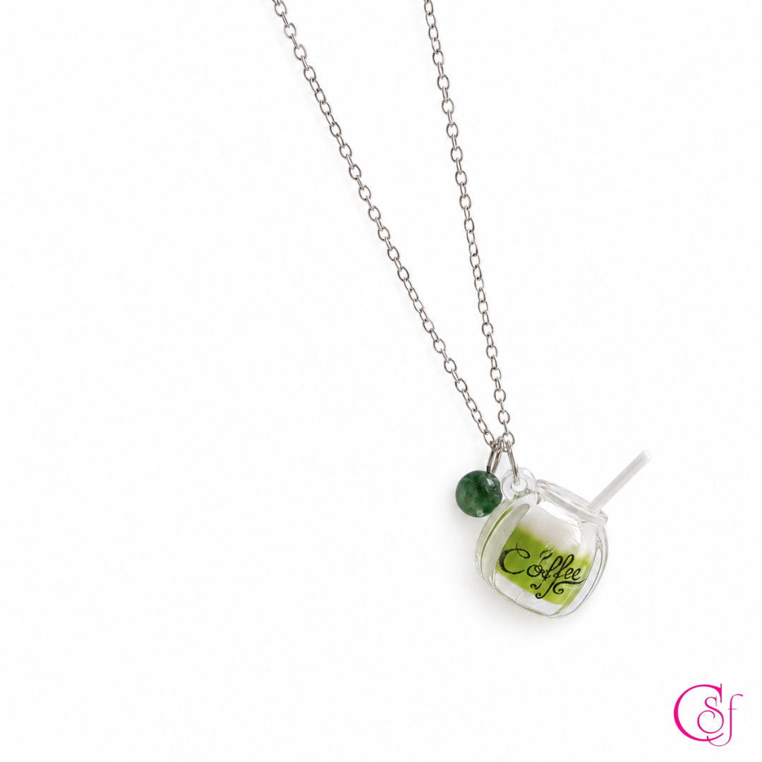 Collar KAWAII con Dije de Resina y Piedra · Acero Inoxidable