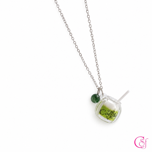 Collar KAWAII con Dije de Resina y Piedra · Acero Inoxidable